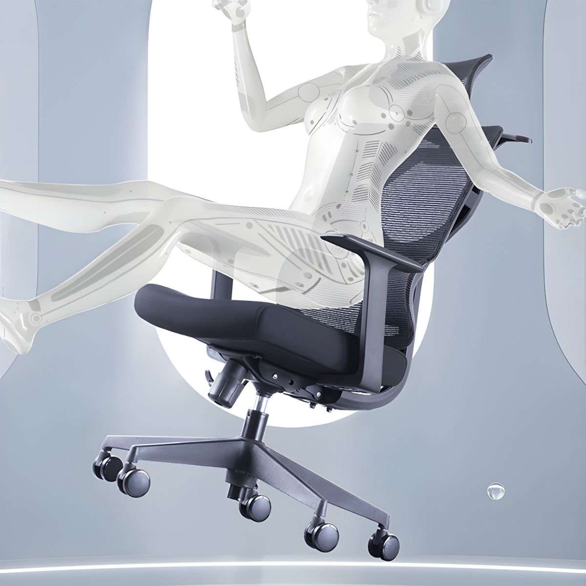 Advanced Ergonomic Mesh Office Chair with Dynamic Lumbar & 3D Headrest - Image 3