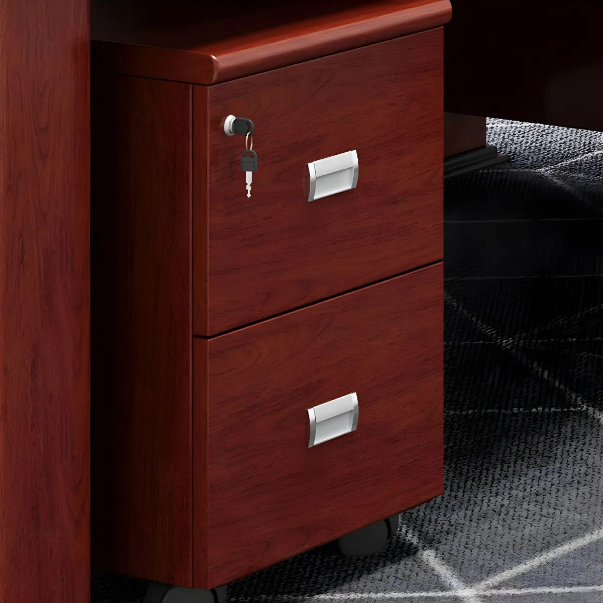 2000mm Mahogany Executive office Desk - darktan - Image 5