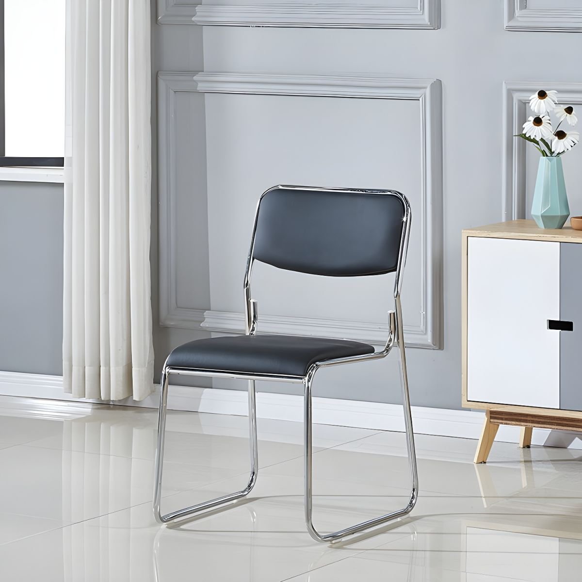 Stackable Chrome Guest Chairs
