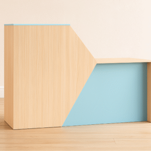 Modern Two-Tone Reception Desk – Stylish Front Desk Available in Multiple Color Options