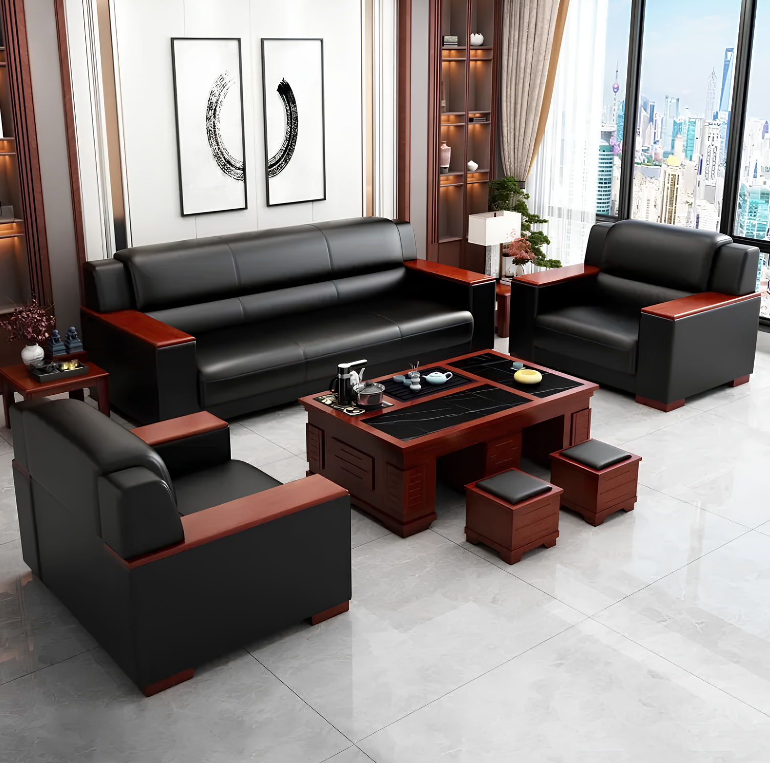 5-Seater Leather Executive Sofa - Image 3