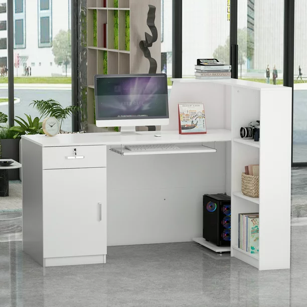 Modern Two-Tone Reception Desk – Stylish Front Desk Available in Multiple Color Options - Image 6