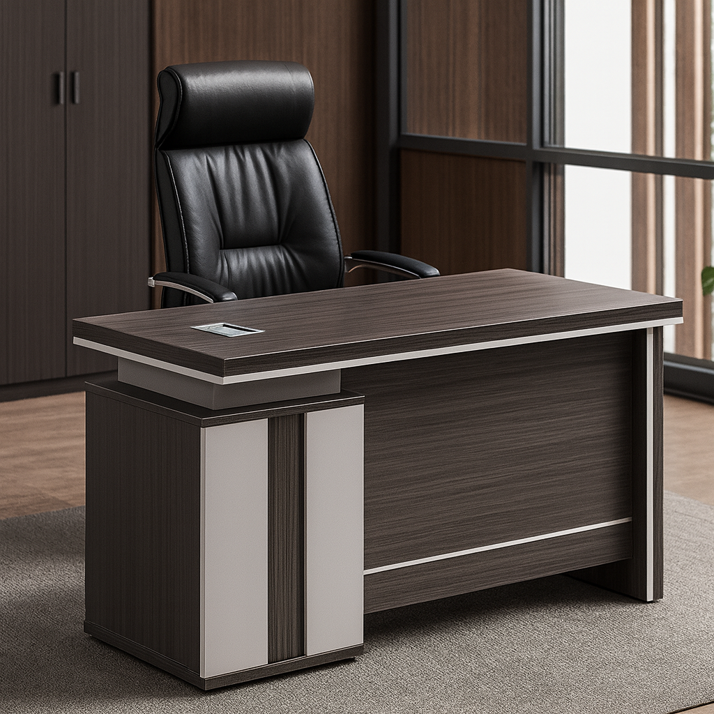 1.2M Modern Executive Office Desk – Sleek Dark Wood Finish