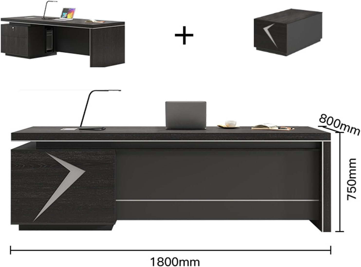 Modern L shaped Executive office Desk - Image 4