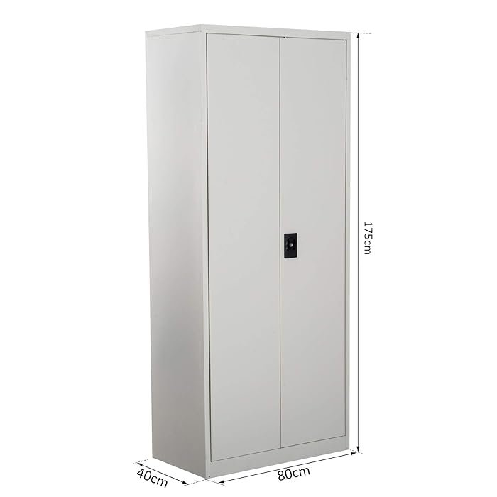 Tall 2-Door Metal Filing Cabinet – Lockable Storage with Adjustable Shelves - Image 5