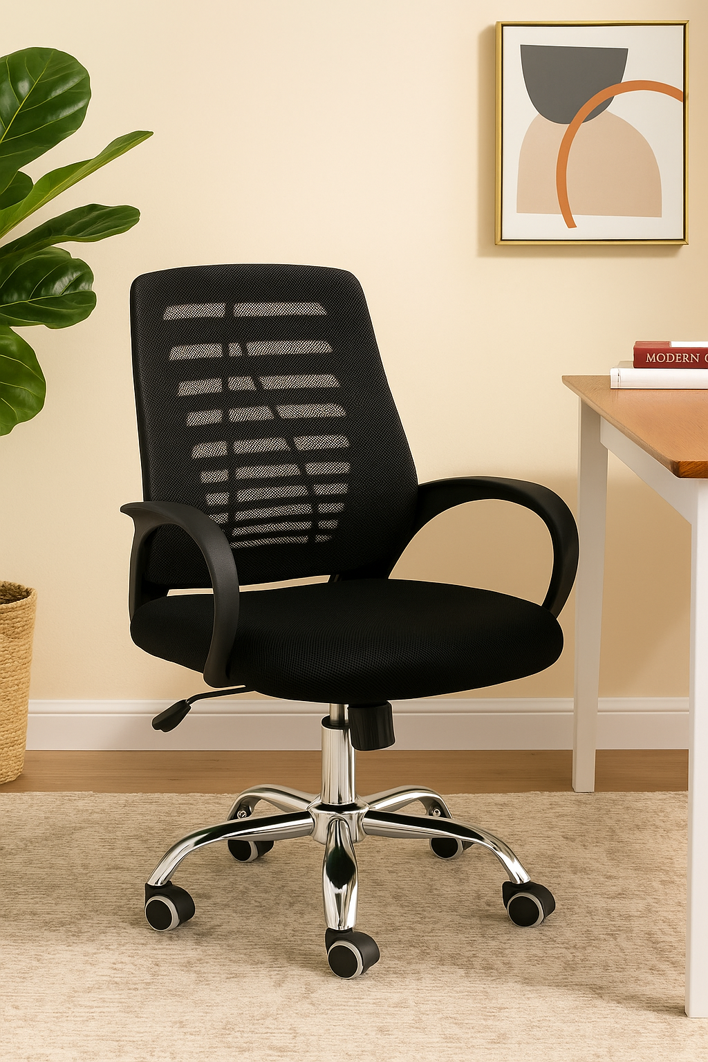 Ergonomic Mid-Back Mesh Office Chair – Black