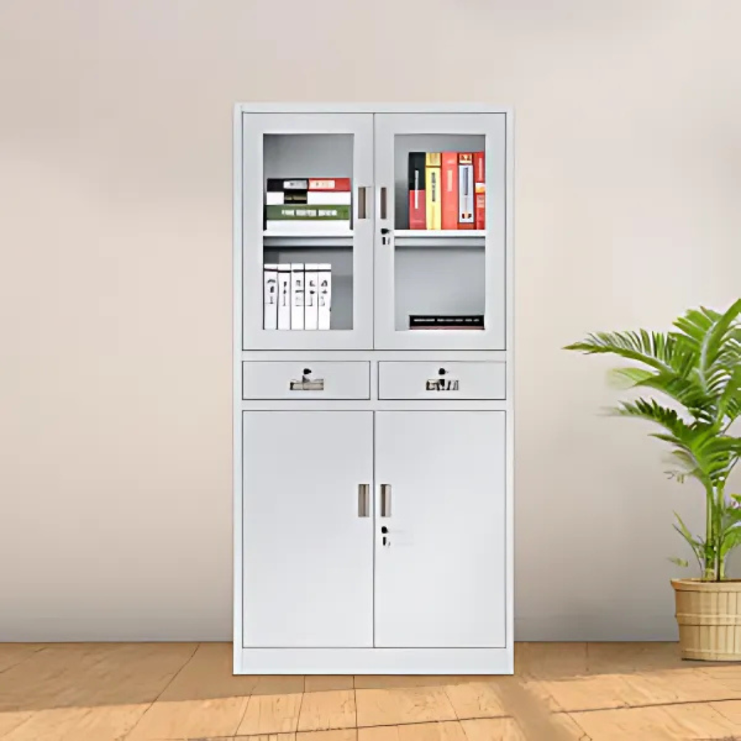 Half Glass Cabinet With Drawers - Image 3