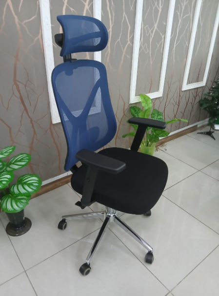 Blue/Black High Back Mesh Office Chair