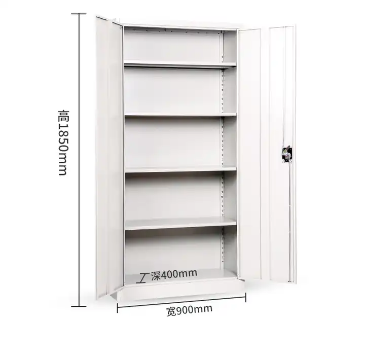 Tall 2-Door Metal Filing Cabinet – Lockable Storage with Adjustable Shelves - Image 2