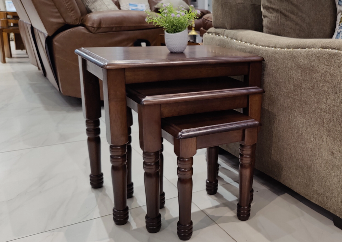 Classic Wooden Nesting Tables – Set of 3 - Image 2