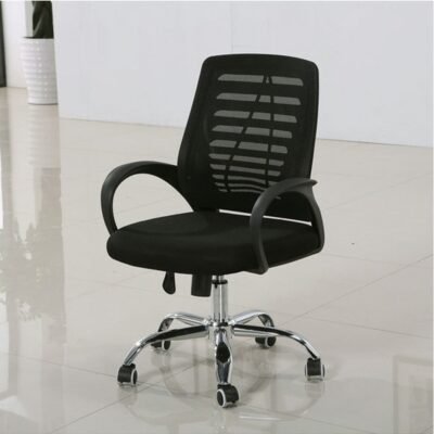 Ergonomic Mid-Back Mesh Office Chair – Black - Image 2
