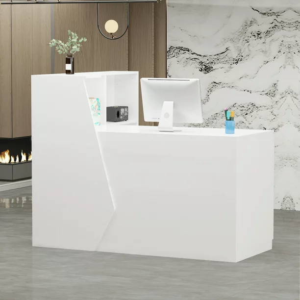 Modern Two-Tone Reception Desk – Stylish Front Desk Available in Multiple Color Options - Image 5