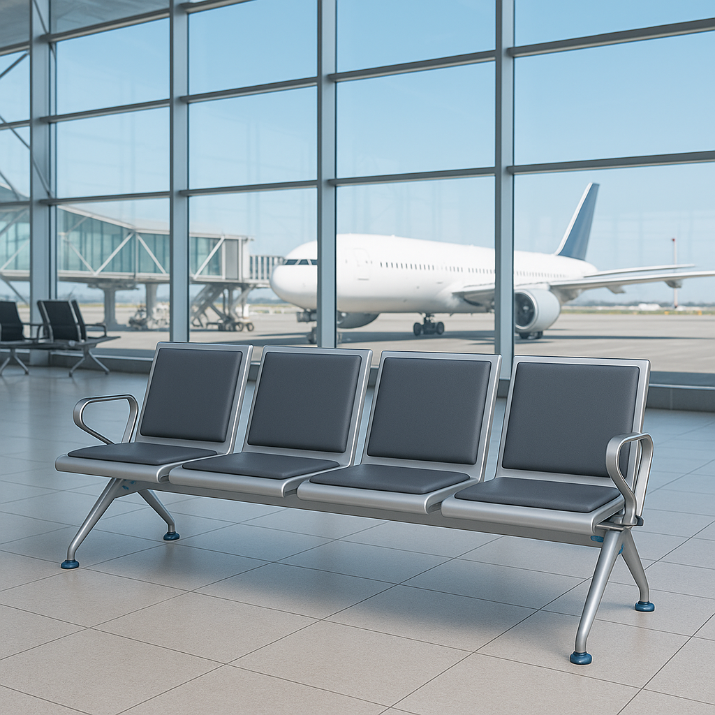 4-Seater Metal Waiting Bench - Image 2