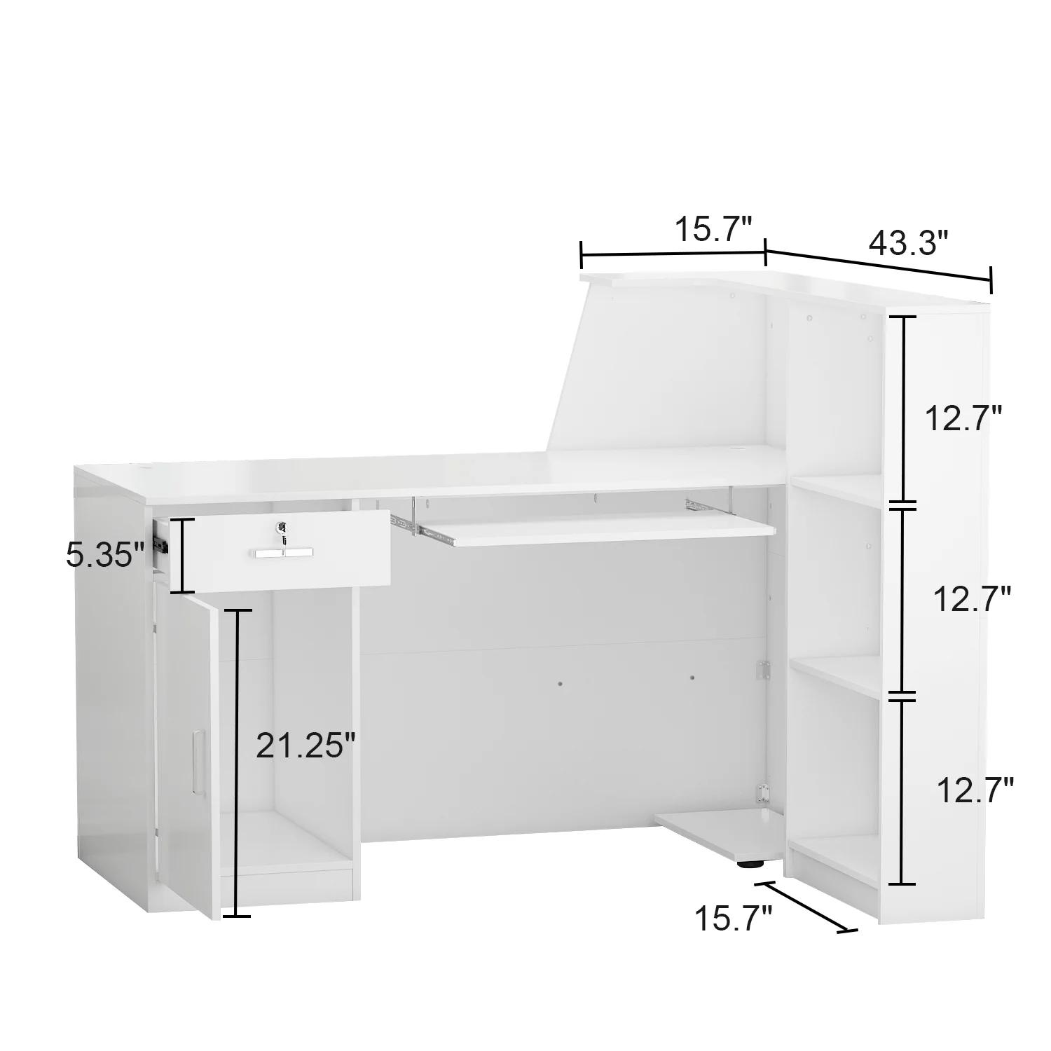 Modern Two-Tone Reception Desk – Stylish Front Desk Available in Multiple Color Options - Image 3