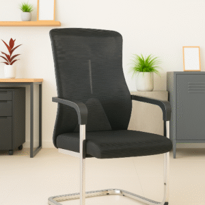 Modern Black Mesh Visitor Chair