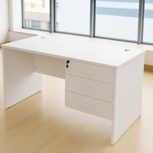 1.2M Office Desk with 3 Fixed Drawers – Compact, Secure & Colorful