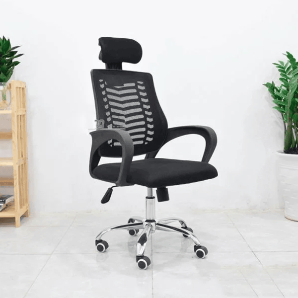 Mesh Office Chair with Chrome Base and Headrest