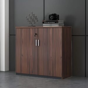 2 door wooden office credenza cabinet.